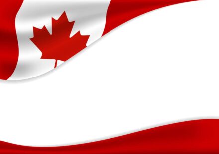 Canada day banner background design of flag