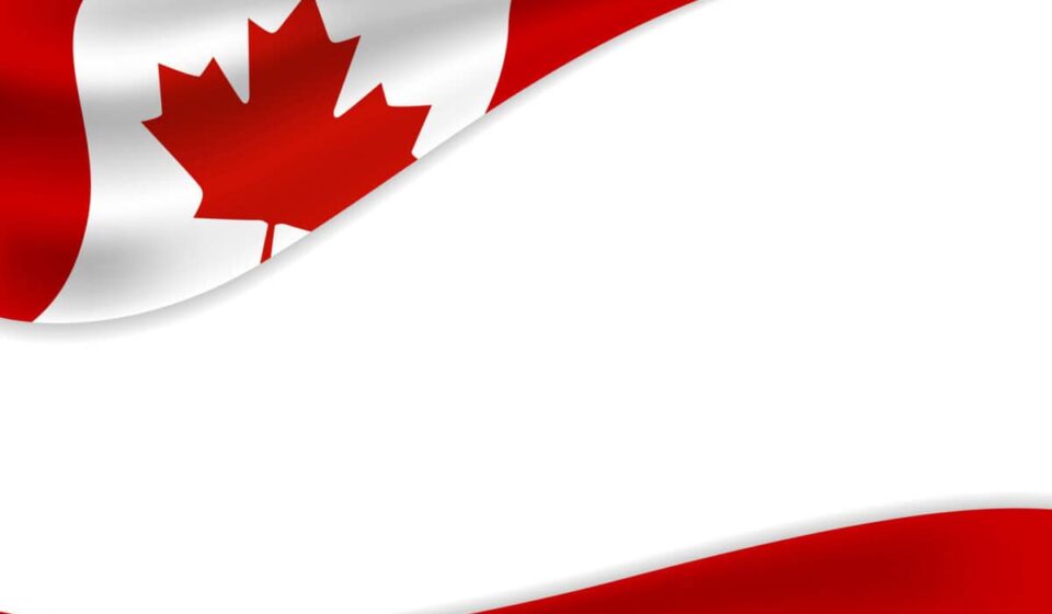 Canada day banner background design of flag